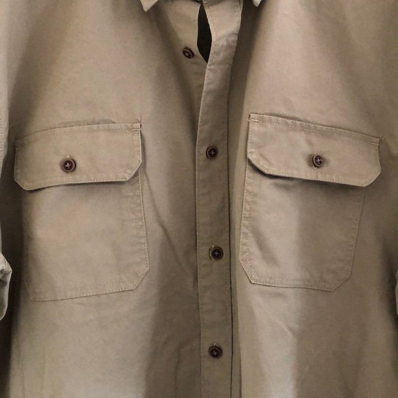 NWT Rustic Khaki Long Sleeve Woven Button Shirt - Picture 2 of 10